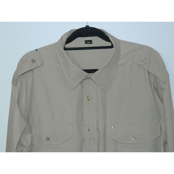 Artful Dodge Shirt Mens Size 4X Beige Button Up‎ Graphic Pockets Streetwear - Picture 4 of 9